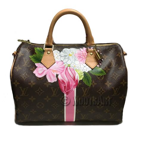 custom painted lv bag.